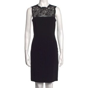 Emilio Pucci Sheath Dress Black Lace Embellishment Sleeveless Exposed Zip Back 6